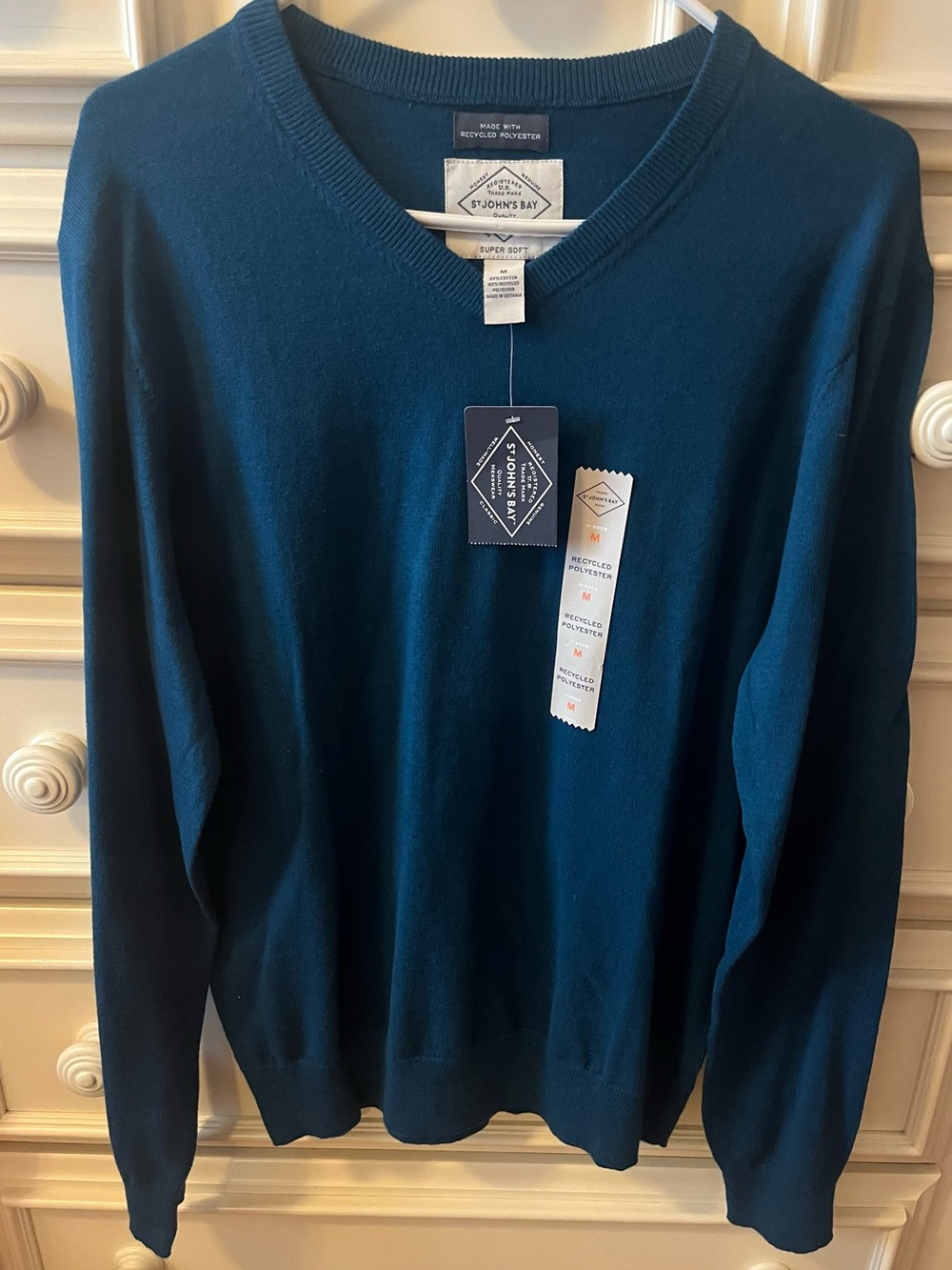 St. John's Bay Deep Teal V-Neck Men's Sweater